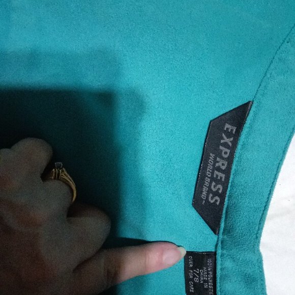 Turquoise Faux Suede Button Up Shirt - Picture 3 of 8